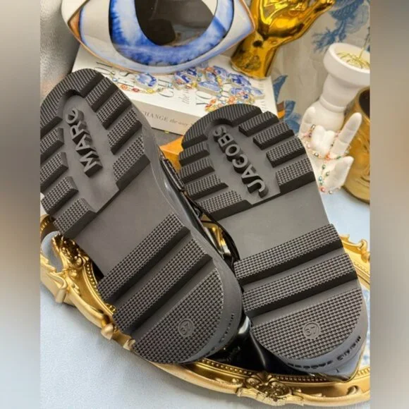 🆕 MARC JACOBS 🧿 NWOB The Frankie Logo-Plaque Platform Loafer, Black Sz 37 US7 - Picture 14 of 14